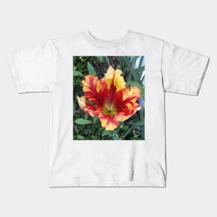 Flamboyant Parrot Tulip Kids T-Shirt